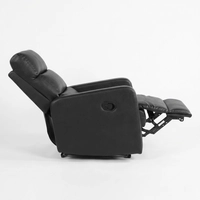Premium Manual Recliner in Sleek Black Leatherette