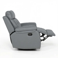 Premium Manual Recliner in Slate Grey Leatherette