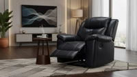 Zeal | Premium Power Recliner in Half Leather - Midnight Blue