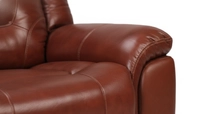 Joy | Premium Manual Recliner in Half Leather - Tan